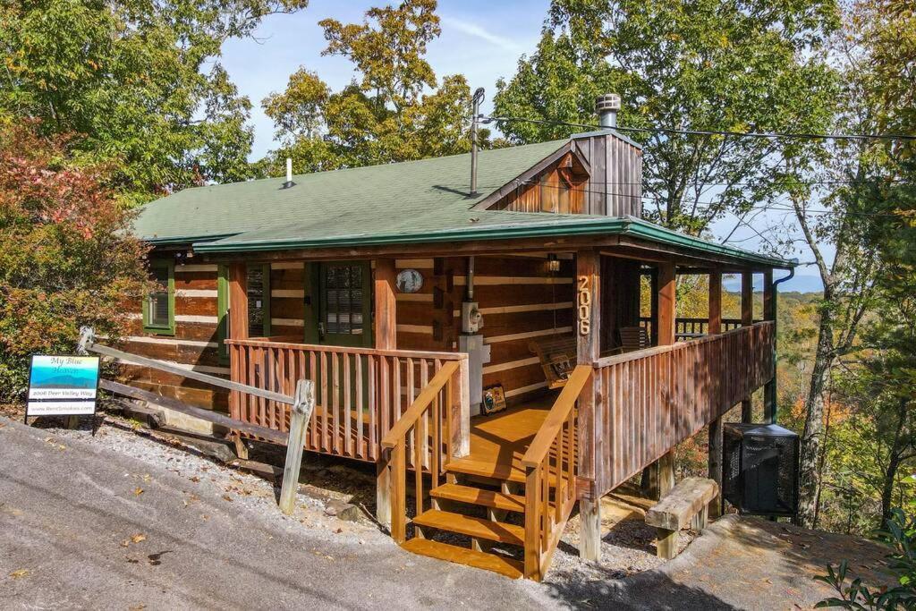 View! Cozy, Private, Fireplace, Hot Tub Log Cabin, Honeymoon! Sevierville Exterior foto